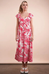 VERY J Tropical Printed Midi Summer Boho Dress - Brittney MADE