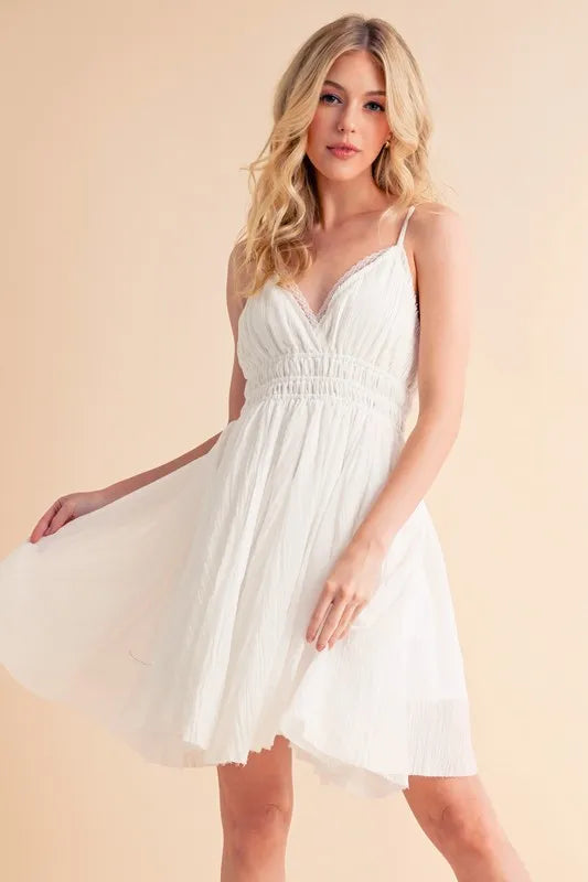 Aemi+Co Lace Detail Mini Cami Dress - Brittney MADE