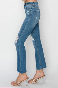RISEN High Rise Distressed Ankle Jeans - Brittney MADE