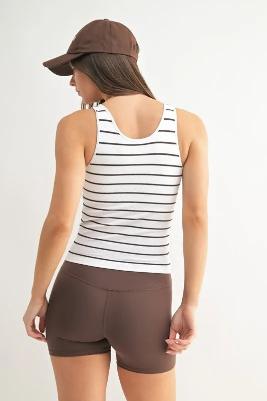 MONO B Striped Seamless Ribbed Tank - Brittney MADE
