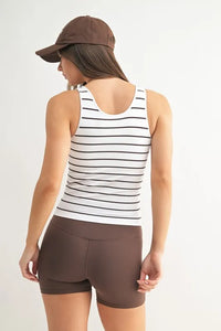 MONO B Striped Seamless Ribbed Tank - Brittney MADE