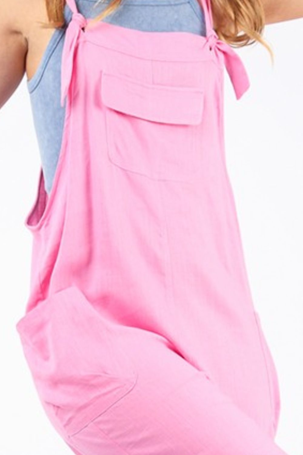 VERY J Knot Strap Jumpsuit with Pockets - Brittney MADE