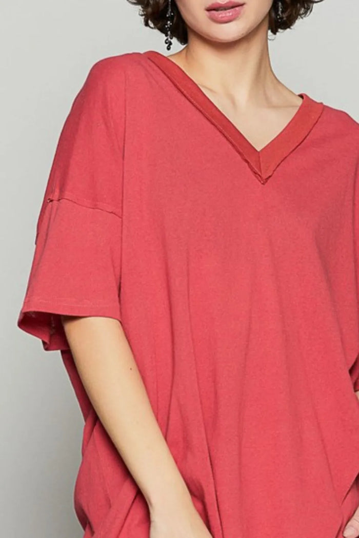 POL V-Neck Half Sleeve T-Shirt - Brittney MADE
