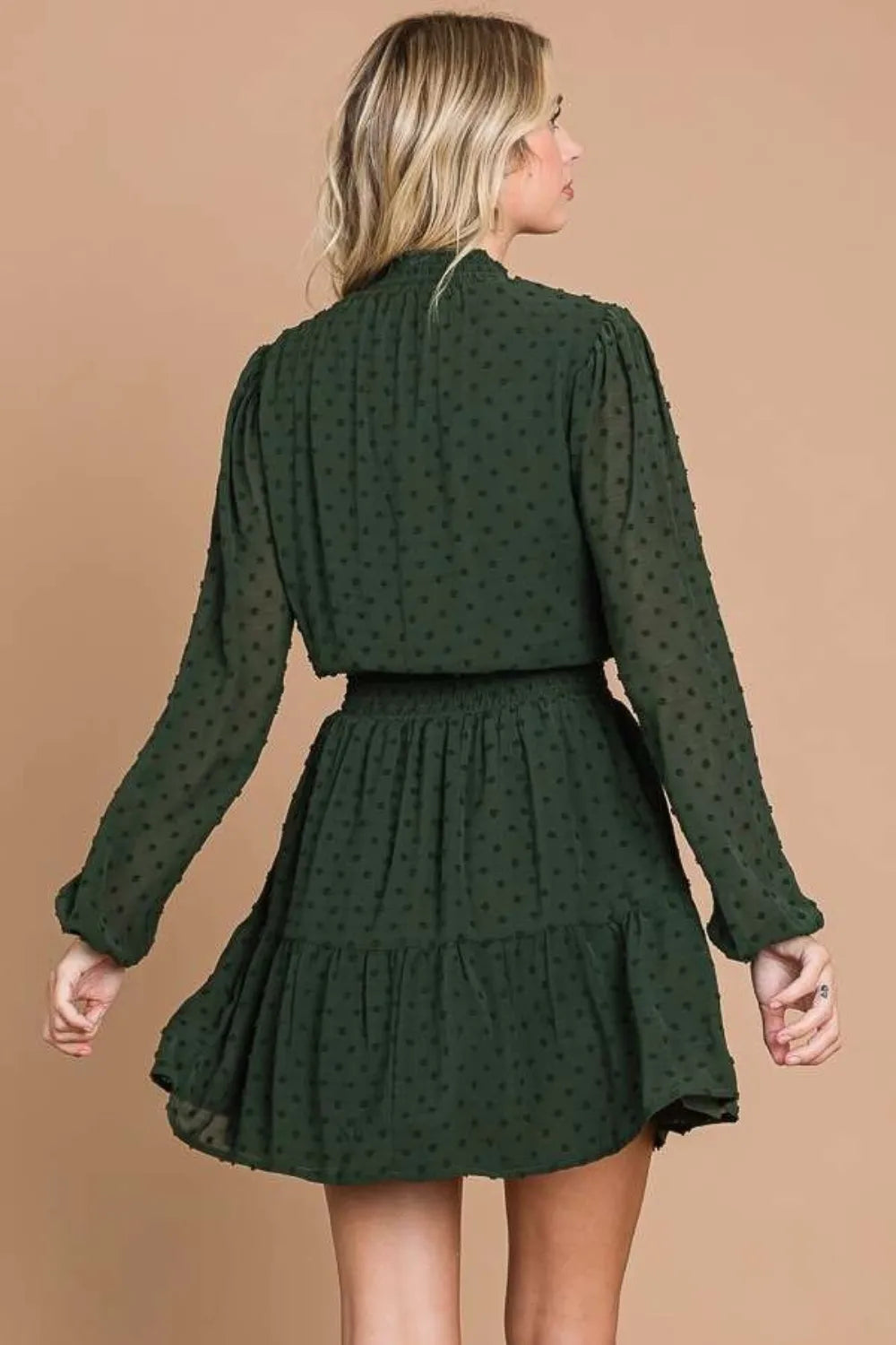 Culture Code Swiss Dot Smock Neck Mini Dress with Pockets - Brittney MADE