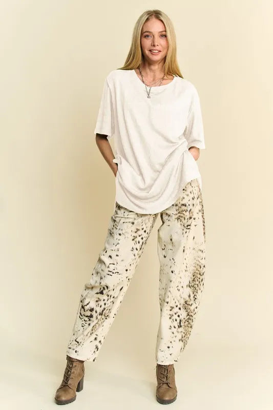 Davi & Dani Short Sleeve Side Slit T-Shirt with Pockets - Brittney MADE