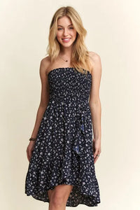 ADORA Smocked Floral Tube Dress with Pockets - Brittney MADE
