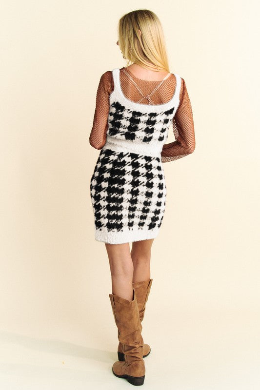 Davi & Dani Scoop Neck Wide Strap Top and Skirt Sweater Set - Brittney MADE