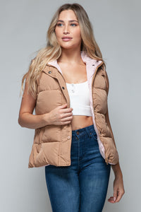 Snobbish Snap and Zip Closure Hooded Vest - Brittney MADE