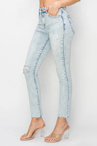 Risen Full Size High Rise Distressed Skinny Jeans - Brittney MADE