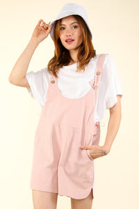 VERY J Adjustable Waist Suspender Overalls with Pockets - Brittney MADE