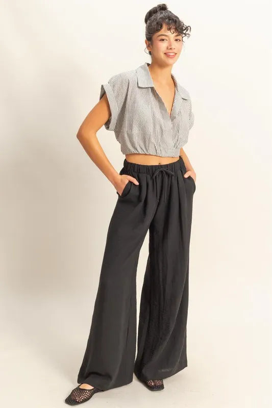 HYFVE Elasticized Waist Wide Leg Pants - Brittney MADE