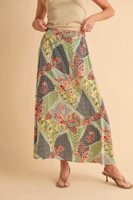 Aemi + Co Printed Maxi Skirt - Brittney MADE