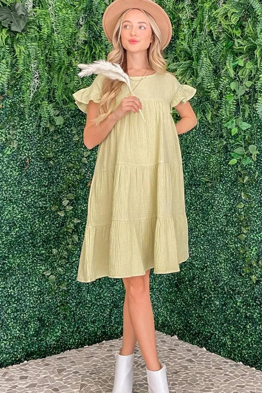 And The Why Cotton Gauze Baby Doll Casual Dress - Brittney MADE