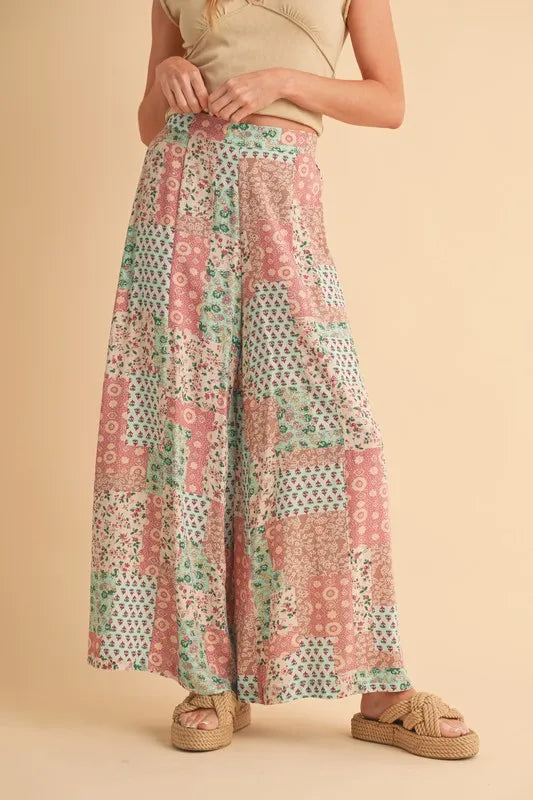 Aemi+Co Printed Wide Leg Pants - Brittney MADE