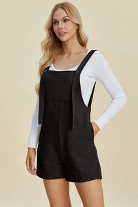 Double Take Full Size Texture Sleeveless Romper - Brittney MADE