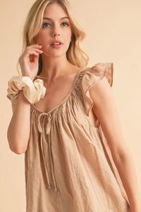 Aemi+Co Ruffled Cap Sleeve Cotton Tunic Mini Dress - Brittney MADE