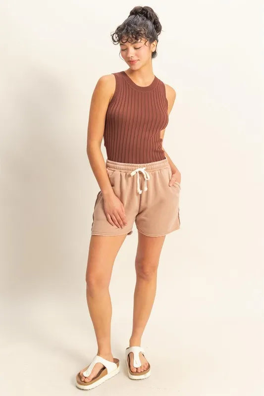 HYFVE Stretchy Ribbed Round Neck Sweater Tank - Brittney MADE