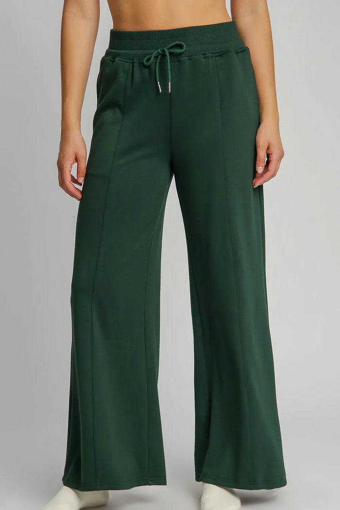 Umgee Full Size Drawstring Wide Leg Pants with Pockets - Brittney MADE