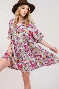 SAGE + FIG Floral Button Down Mini Shirt Dress - Brittney MADE