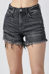 RISEN Raw Hem Denim Shorts with Pockets - Brittney MADE