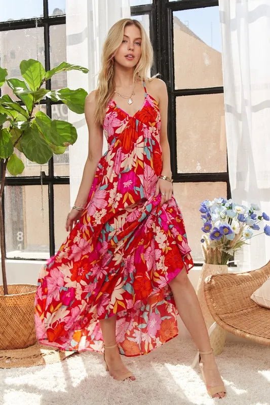 ADORA Floral Tiered Maxi Cami Dress - Brittney MADE