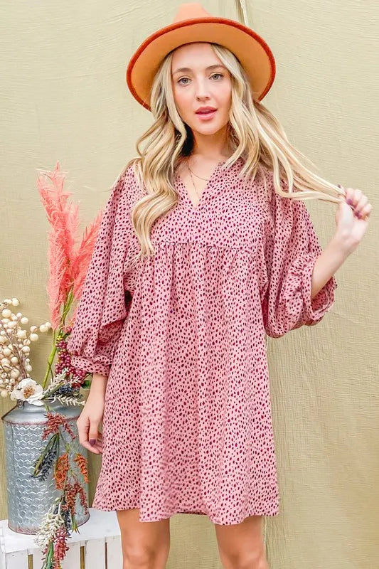 And The Why Leopard Print Baby Doll Mini Dress - Brittney MADE