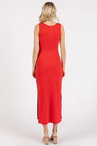 Mittoshop Side Slit Wide Strap Midi Tank Dress - Brittney MADE