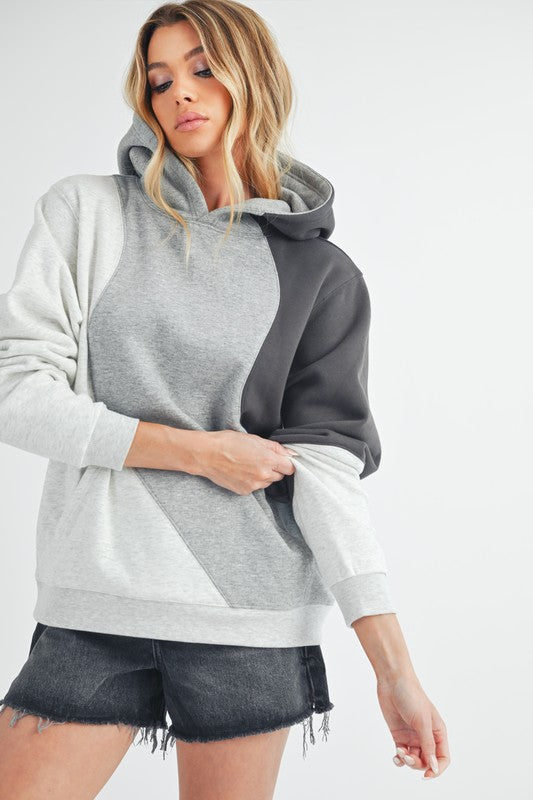 Aemi + Co Color Block Hoodie with Kangaroo Pocket - Brittney MADE