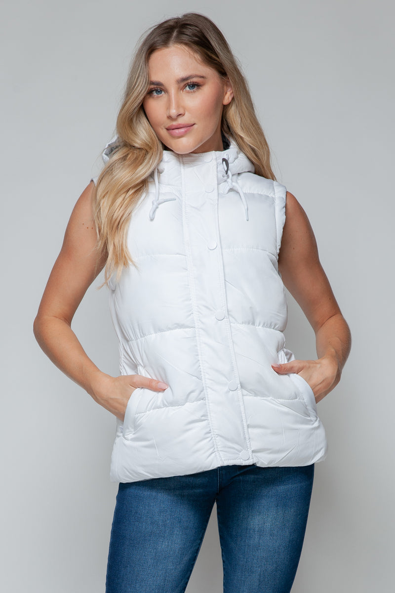Snobbish Snap and Zip Closure Hooded Vest - Brittney MADE