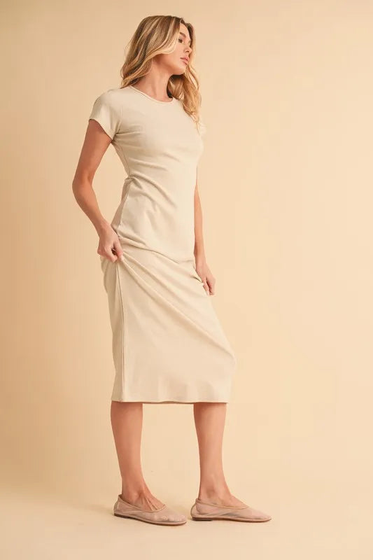 Aemi+Co Short Sleeve Midi Tee Dress - Brittney MADE