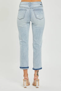 RISEN Mid-Rise Sequin Patched Jeans - Brittney MADE