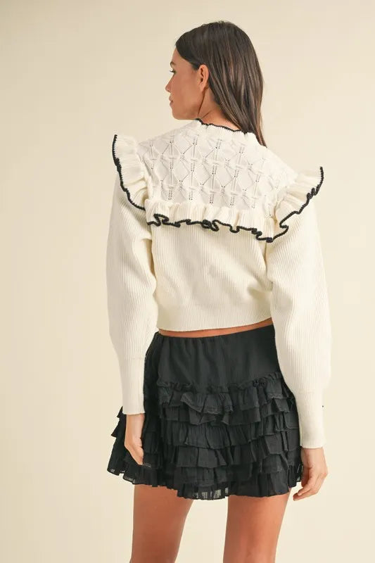 MABLE Ruffle Detailed Cotton Gauze Tiered Mini Skirt - Brittney MADE