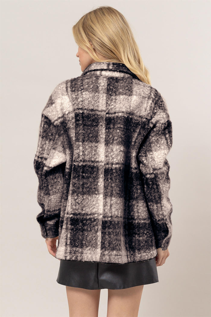 HYFVE Plaid Button Up Boucle Jacket - Brittney MADE