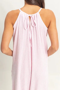 HYFVE Striped V-Neck Sleeveless Jumpsuit - Brittney MADE