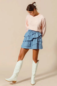 SO ME Asymmetrical Ruffled Game Day Skirt - Brittney MADE