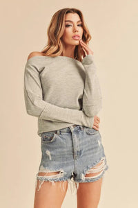 Aemi + Co One Shoulder Long Sleeve Knit Top - Brittney MADE