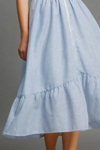 Umgee Full Size Striped Midi Dress with Smocked Waist Plus Size - Brittney MADE