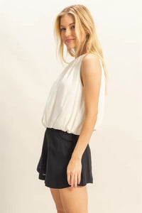 HYFVE Bubble Hem Round Neck Sleeveless Blouse - Brittney MADE