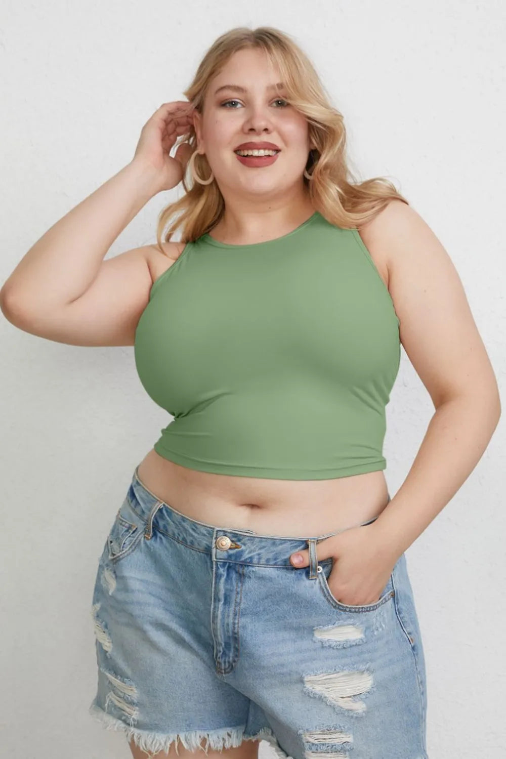 Basic Bae Full Size Round Neck Slim Tank - Brittney MADE