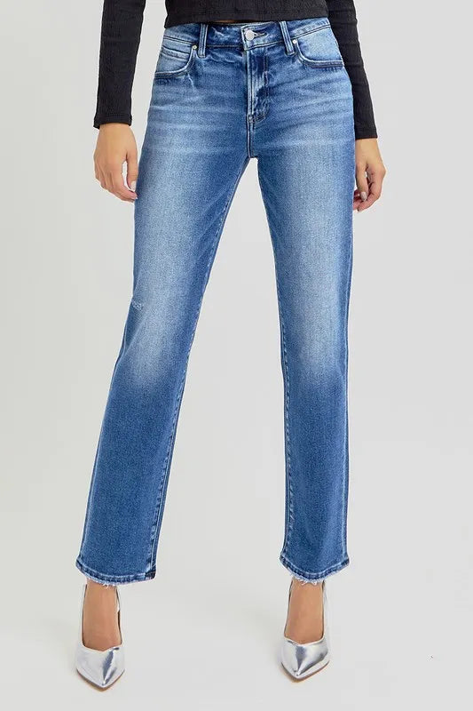 RISEN Mid Rise Ankle Tapered Jeans - Brittney MADE