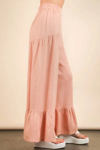 VERY J Palazzo Elastic Waist Comfy Pants - Brittney MADE