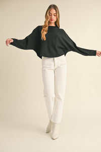Mable Round Neck Dolman Sleeve Cropped Sweater - Brittney MADE