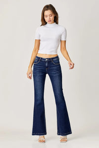 RISEN Full Size Low Rise Flare Jeans - Brittney MADE