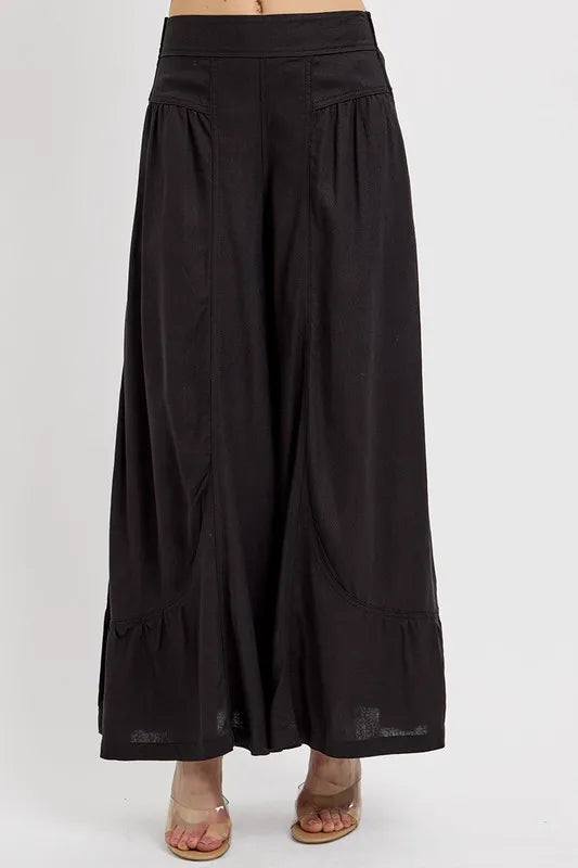 RISEN Shirring Detail Wide Leg Pants - Brittney MADE