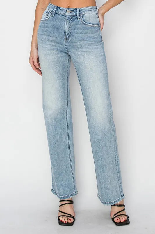 RISEN Full Size High Rise Straight Jeans Plus Size - Brittney MADE