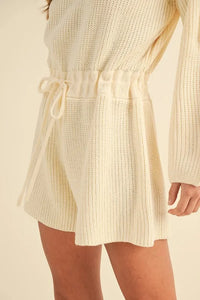 MABLE Round Neck Long Sleeve Sweater Romper - Brittney MADE