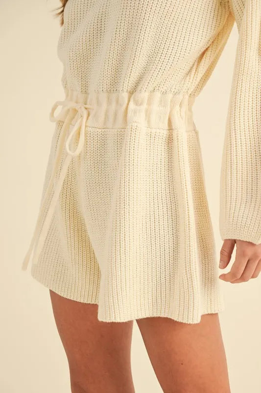 MABLE Round Neck Long Sleeve Sweater Romper - Brittney MADE