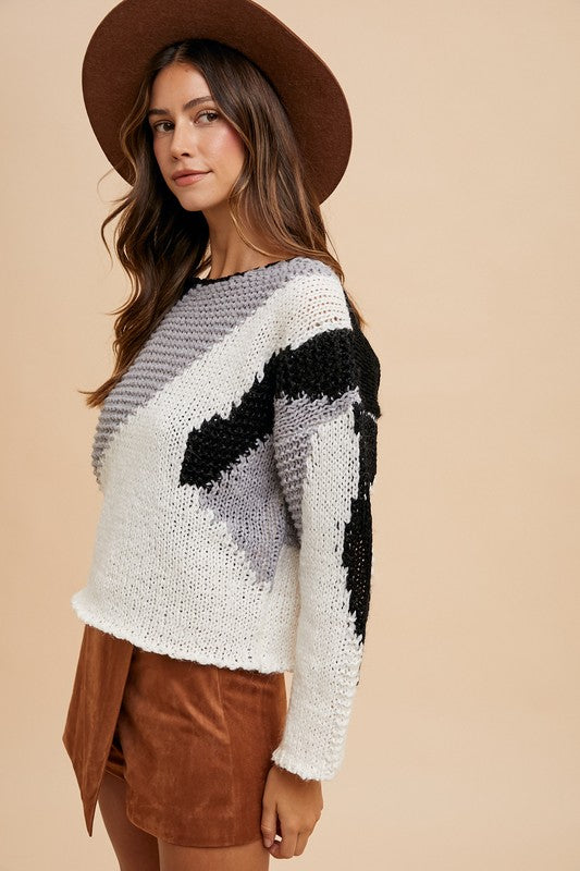Annie Wear Color Block Drop Shoulder Sweater - Brittney MADE