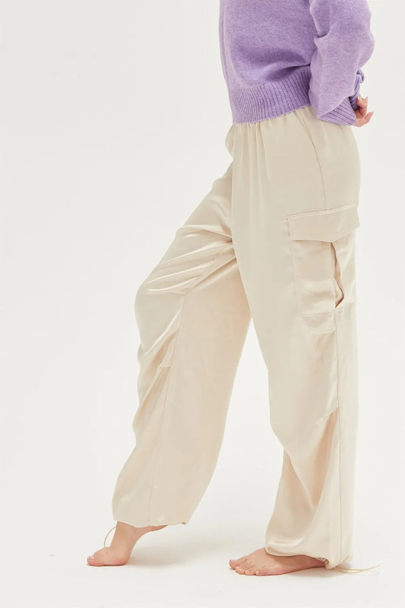 HYFVE Approach Satin Drawstring Hem Cargo Pants - Brittney MADE