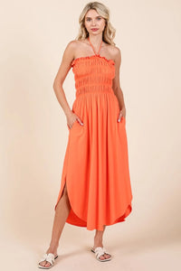 Culture Code Tie Back Shirring Dress with Pockets - Brittney MADE
